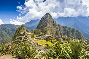 Valle Sagrado Prints: Historic ancient Incan Machu Picchu on mountain in Andes, Cuzco Region, Peru