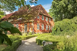 Brick Prints: Historic brick half-timbered house in the village of Mueden (Oertze)