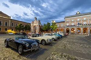 Automobile Prints: Historic cars parade in Ganganelli Square, Santarcangelo di Romagna, Rimini