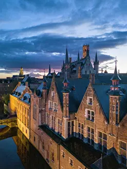 West Flanders Prints: Historic centre and Canal, Bruges, Western Flanders, Belgium, Europe