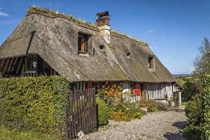 Country House Prints: Historic country house in the Marais Vernier, Eure, Normandy, France