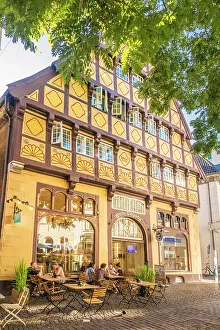 Summer Evening Prints: Historic Degodehaus from 1502 in the old town of Oldenburg