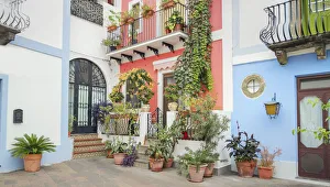 Aeolian Gallery: Historic district houses, Lipari Town, Lipari Island, Aeolian Islands, Sicily, Italy