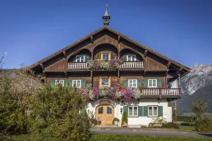 Historically Prints: Historic farm near Saalfelden, Salzburger Land, Austria