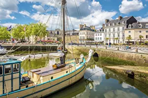 Edge Prints: Historic fishing boat in the old port of Vannes, Morbihan, Brittany, France