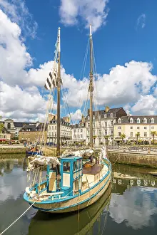 Edge Prints: Historic fishing boat in the old port of Vannes, Morbihan, Brittany, France