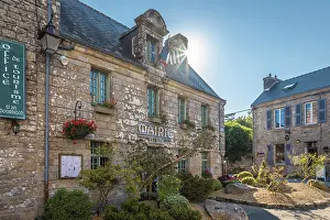 Granite Stone Houses Prints: Historic granite stone houses in the old town of Locronan, Finistere, Brittany, France