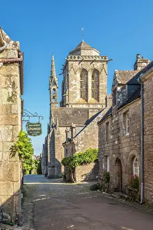 Granite Stone Houses Prints: Historic granite stone houses at Place de l'Eglise in Locronan