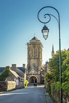 Granite Stone Houses Prints: Historic granite stone houses at Place de l'Eglise in Locronan