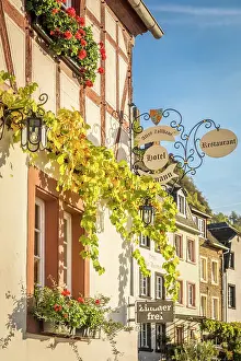 Wine Growing Region Prints: Historic half-timbered house Altes Zollhaus in Beilstein on the Mosel