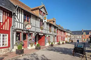 Half Timbered Prints: Historic half-timbered houses in the old town of Beuvron-en-Auge