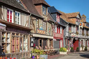 Historic half-timbered houses in the old town of Beuvron-en-Auge, Calvados, Normandy, France
