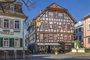 Kronberg Prints: Historic half-timbered houses on Schirnplatz in Kronberg, Taunus, Hesse, Germany