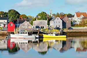 Market Square Prints: Historic Homes at the Piscatagua River and Fishing Boats