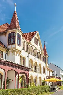 Beach Chair Prints: Historic Hotel Haus Wilhelm-Augusta at the Kurpark of Norderney