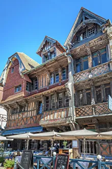 Calvados Gallery: Historic Hotel La Salamandre in the old town of Etretat, Calvados, Normandy, France