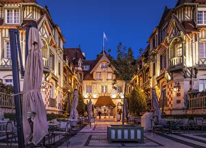 Calvados Gallery: Historic Hotel Le Normandy in Deauville in the evening, Calvados, Normandy, France