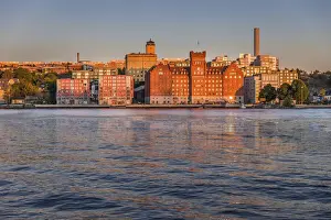 Evening Light Prints: Historic hotel in Saltsjaoqvarn, Nacka near Stockholm, Sweden