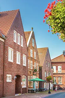 Church Square Prints: Historic houses on church square, Jever, East Frisia, Lower Saxony, Germany