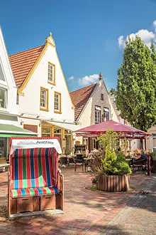 Nordsee Prints: Historic houses on church square, Jever, East Frisia, Lower Saxony, Germany