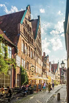 Luneburg Prints: Historic houses in Heiligengeiststrasse in the old town, Luneburg, Lower Saxony, Germany