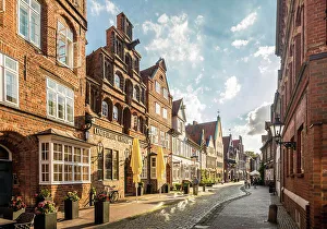 Luneburg Prints: Historic houses in Heiligengeiststrasse in the old town, Luneburg, Lower Saxony, Germany