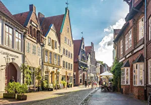 Luneburg Prints: Historic houses in Heiligengeiststrasse in the old town, Luneburg, Lower Saxony, Germany
