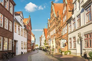 Luneburg Prints: Historic houses in Heiligengeiststrasse in the old town, Luneburg, Lower Saxony, Germany