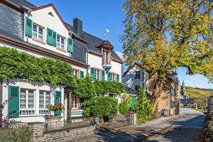 Lieser Prints: Historic houses in Lieser on the Mosel, Mosel, Rhineland-Palatinate, Germany