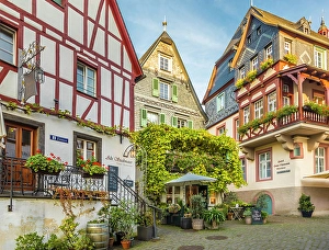 Wine Growing Region Prints: Historic houses in the old town of Beilstein on the Moselle