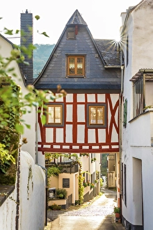 Wine Growing Region Prints: Historic houses in the old town of Ediger