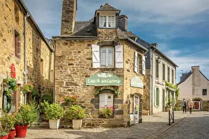 Armorique Prints: Historic houses in the old town of Le Faou, Finistere, Brittany, France