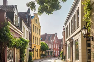 Summerly Prints: Historic houses in the old town, Leer, East Frisia, Lower Saxony, Germany