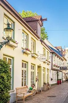 Oldenburg Prints: Historic houses in the old town of Oldenburg, Oldenburger Land, Lower Saxony, Germany