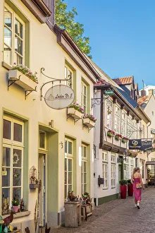 Oldenburg Prints: Historic houses in the old town of Oldenburg, Oldenburger Land, Lower Saxony, Germany