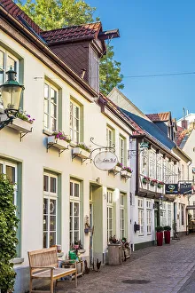 Oldenburg Prints: Historic houses in the old town of Oldenburg, Oldenburger Land, Lower Saxony, Germany