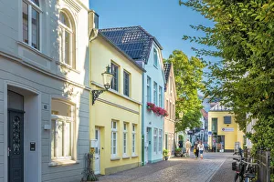 Oldenburg Prints: Historic houses in the old town of Oldenburg, Oldenburger Land, Lower Saxony, Germany