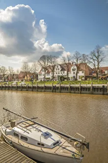 Old Port Prints: Historic houses at the port of Tonning, North Friesland, Schleswig-Holstein, Germany