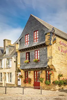 Le Faou Prints: Historic houses on the Riviere Faou in Le Faou, Finistere, Brittany, France