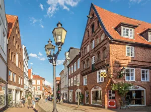 Hanseatic League Prints: Historic houses in Rosenstrasse in the old town, Luneburg, Lower Saxony, Germany