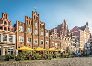 Luneburg Prints: Historic houses at Am Sande square in the old town, Luneburg, Lower Saxony, Germany
