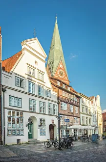 Luneburg Prints: Historic houses at Am Sande square with St