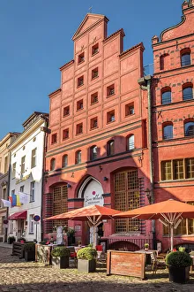 Street Cafe Prints: Historic houses at Scheelehof, Stralsund