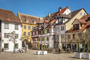Meersburg Prints: Historic houses on Schlossplatz in the old town of Meersburg, Baden-Wurttemberg, Germany
