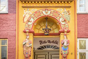Luneburg Prints: Historic Raths Pharmacy in the old town, Luneburg, Lower Saxony, Germany