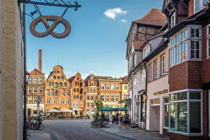 Lower Saxony Prints: Historic square Am Sande in the old town, Luneburg, Lower Saxony, Germany