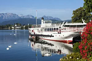 The historic steamship aAAGiselaaAA, Gmunden, Salzkammergut, Upper Austria, Austria