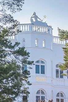 Rugen Prints: Historic white villa on the waterfront in Binz on the island of Ruegen