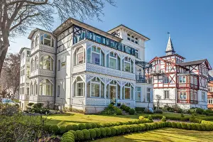 Rugen Prints: Historic white villas on the waterfront in Binz on the island of Ruegen
