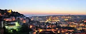 Images Dated 8th March 2012: The historical center of Lisbon at twilight. Portugal